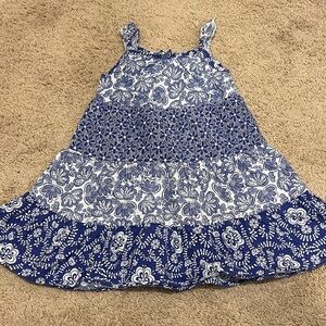 Pumpkin Patch Blue and White Floral Kids Casual Dress